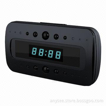 Black pearl clock hidden camera with high resolution and long work time
